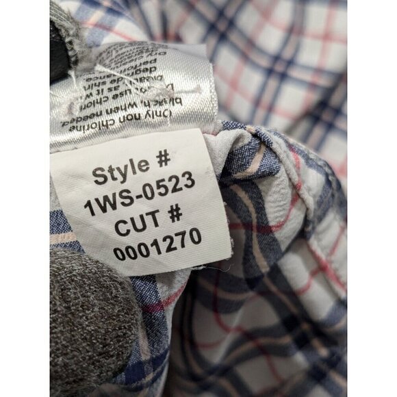 Mizzen and Main Shirt Mens Large Trim Monaco Dress Blue Red Plaid Performance - Picture 4 of 11